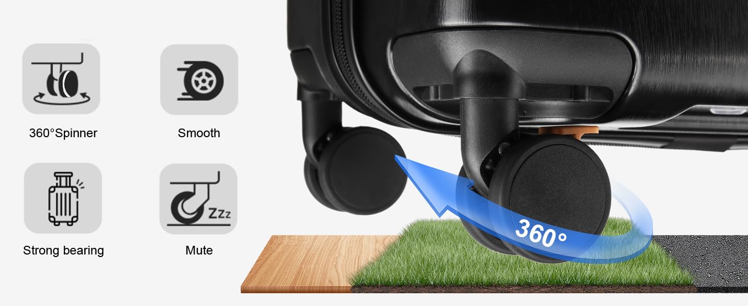 Набір валіз Sea Choice 5 в 1: ABS, Trolley, Gepäckset, велика місткість, ручна поклажа з TSA-замком, 1 сумка, 1 косметичка, колір: Matcha Grün