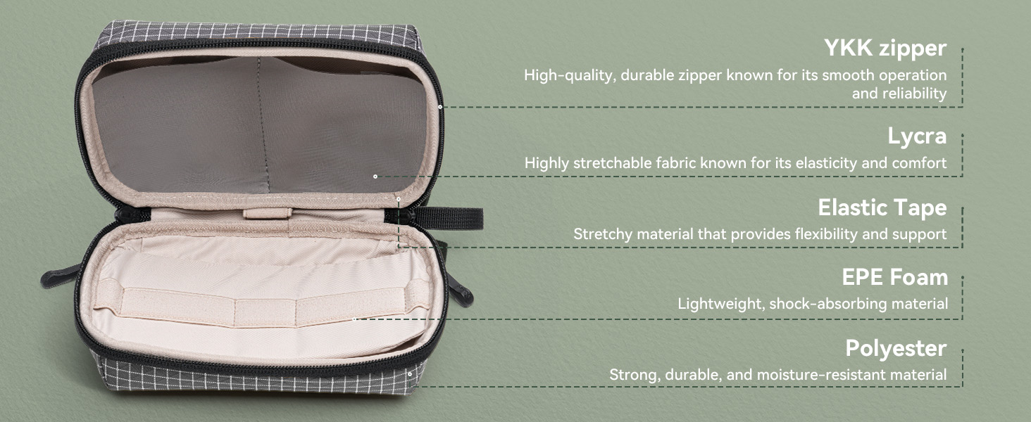 Органайзер для кабелів SIMTOP: компактний кейс для аксесуарів, SD-карт, Powerbank, ідеальний для подорожей, офісу та фотографії, зелений (чорний)