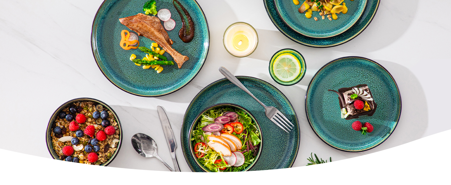 Набір посуду vancasso PLAYA 18 предметів для 6 осіб (зелений)