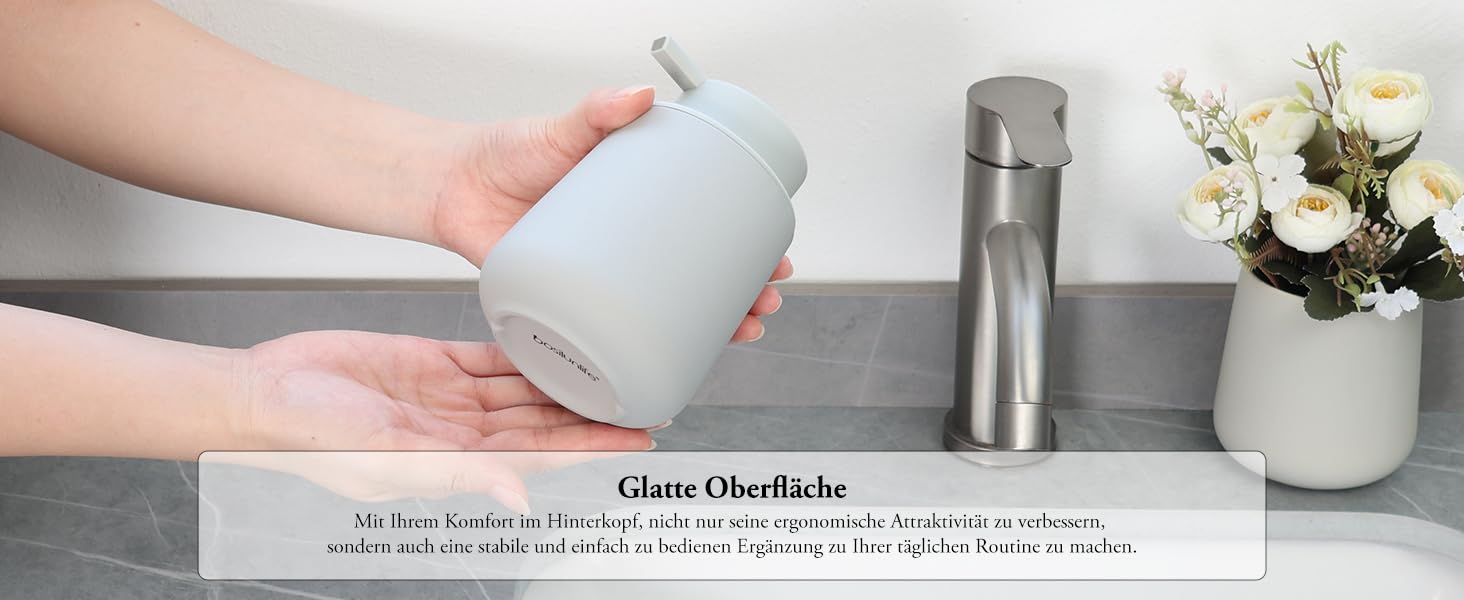 Дозатор для миючого засобу BosilunLife 350 мл - Наповнюваний, велика кнопка, стильний, антиковзкий, BPA-free для кухні та ванної кімнати