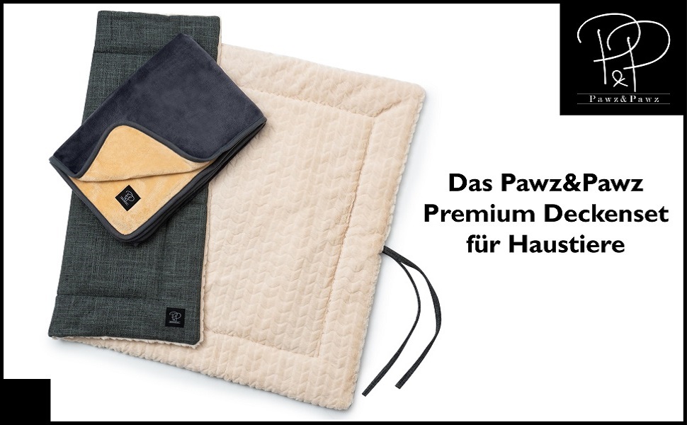 М'яка ковдра для собак Pawz | 2 шт. | 100x70 см | Стильна, міцна, для переноски, подорожей | Підходить для собак та котів