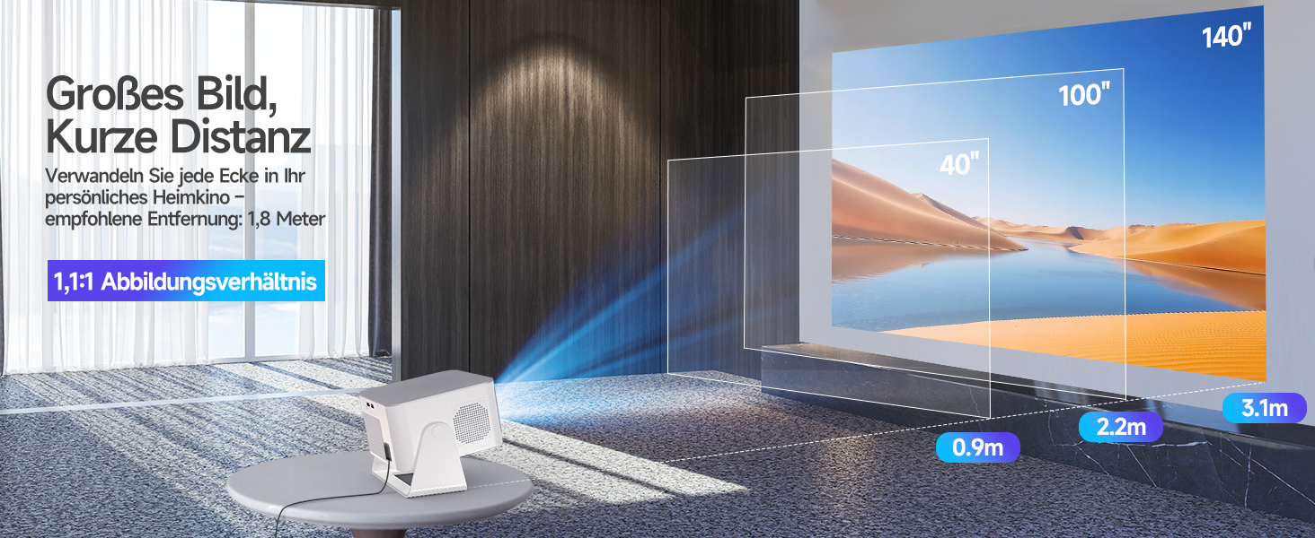 Проектор Alwtniet Mini Beamer 4K 8K з Android 14, WiFi 6, Bluetooth 5.4, Автофокус та Автокорекція, 180° поворот, для домашнього кінотеатру, HY350MAX