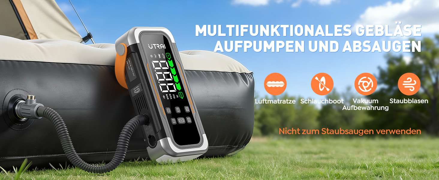 Powerbank для авто UTRAI 6000A з пусковим струмом, компресором та PD 30W – для бензин/дизель (до 10л)