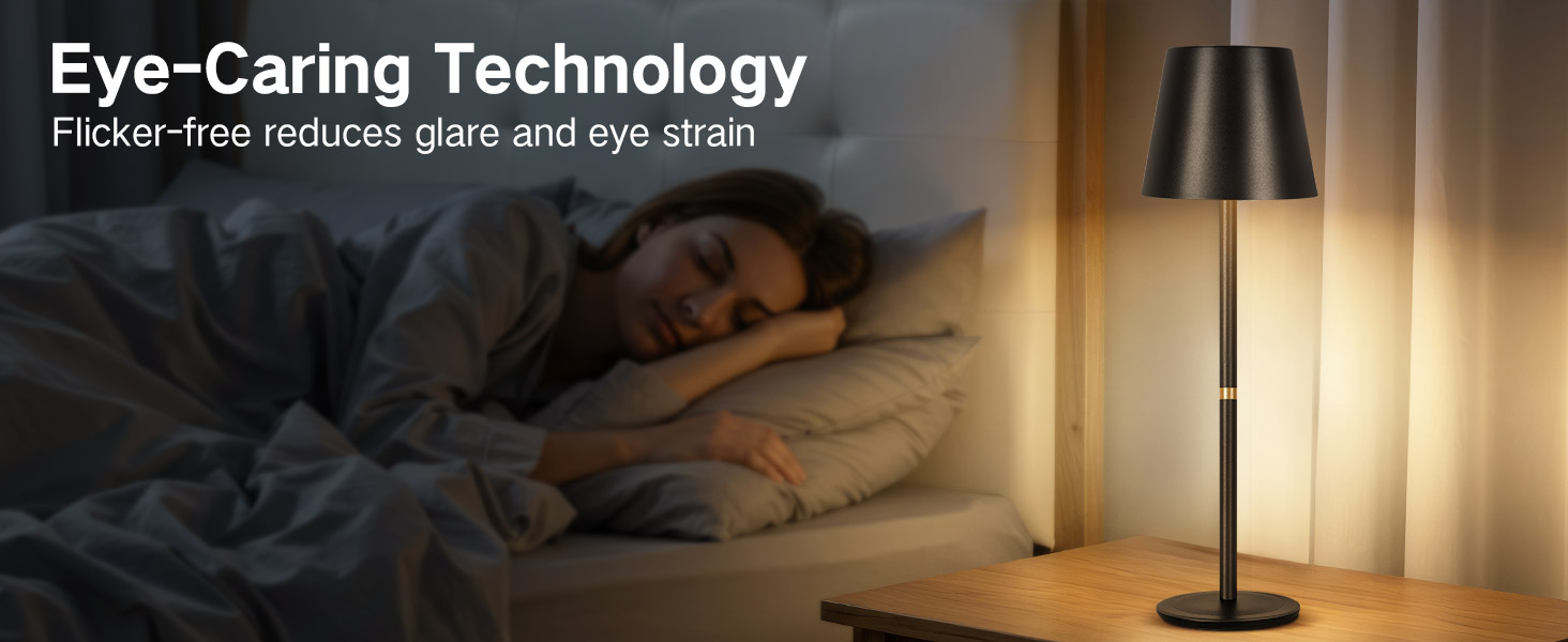 OUTON LED Настільна лампа 2 шт. Бездротова з зарядкою, сенсорне керування, 3 режими, IP54, 30 годин роботи, для дому та відпочинку, чорна