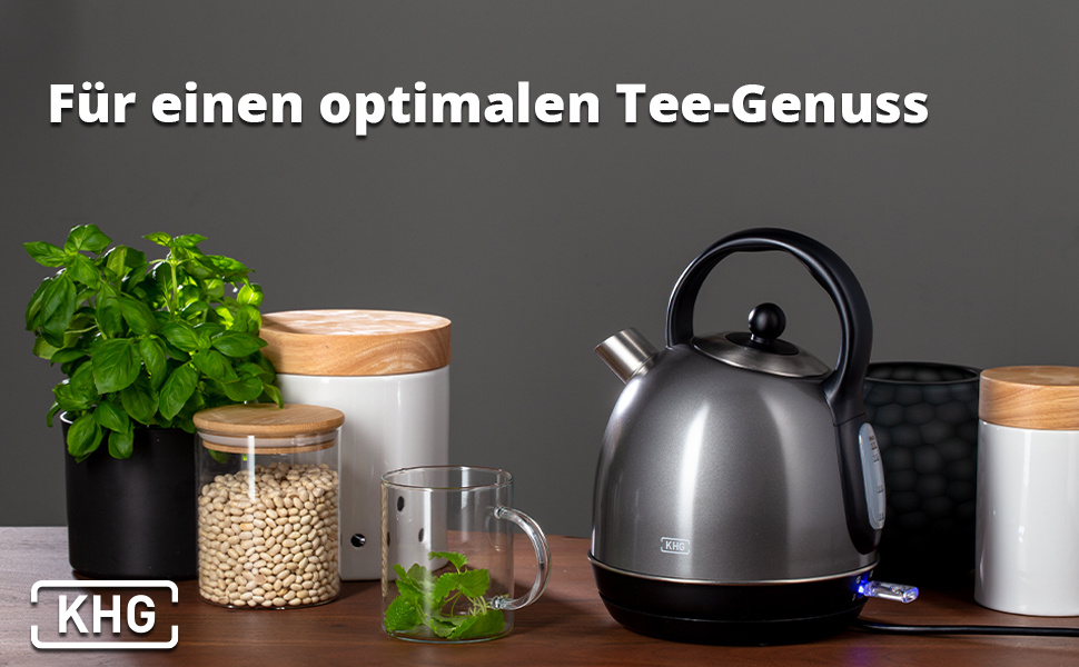 Електричний чайник KHG WK-1711 Retro, зелений, 1.7 л, нержавіюча сталь, з фільтром від накипу, індикатором рівня води, захистом від сухого кипіння та автоматичним вимкненням, прихований нагрівальний елемент, BPA-free, 2200 Вт