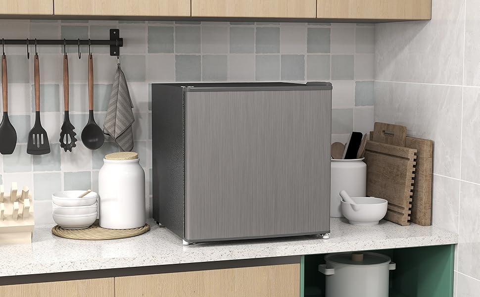 Mini морозильна камера HOMCOM 35 л, електрична, окремо стояча, сіра