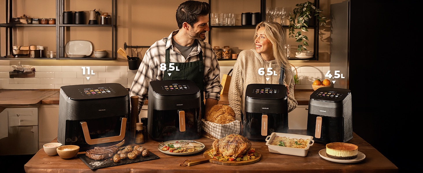 Фритюрниця-аерогриль Cecotec Cecofry & Grill Smokin' 6500 Plus 6.5л, 2200 Вт, з димогенератором, 10 програм, чорна