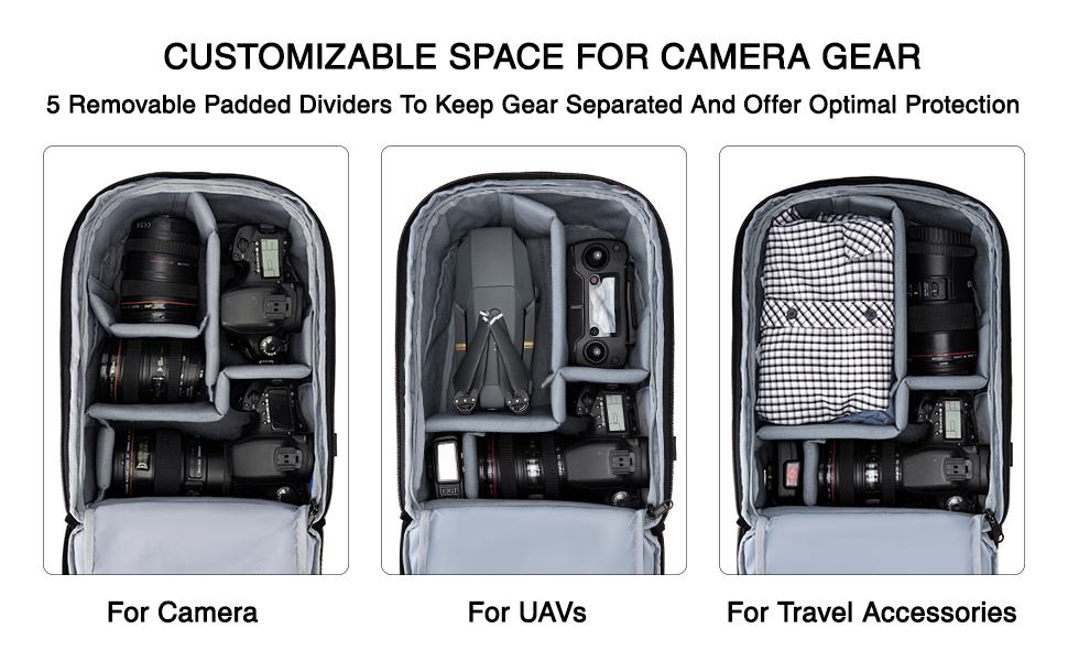 Bagsmart Рюкзак для фотокамери, DSLR/SLR, з відділенням для ноутбука 13.3