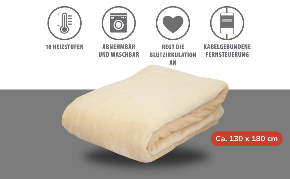 Електрична ковдра Alpina 180x130 см - 60W, 3 режими нагріву, біла, поліестер