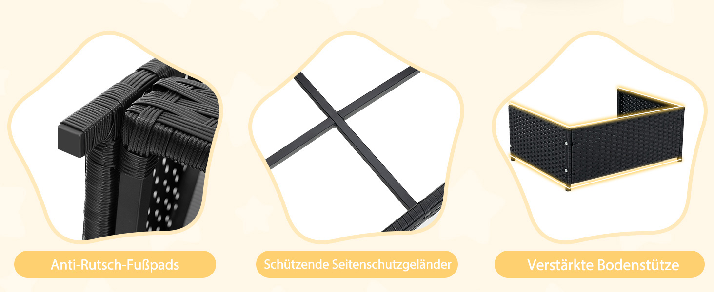 Софа для собак Costway з ротангу PE, лежанка для тварин з знімним подушкою та пральним покриттям, металевий каркас, піднята лежанка для собак маленьких/середніх порід, лежанка для собак для дому та вулиці, 62x46x25 см