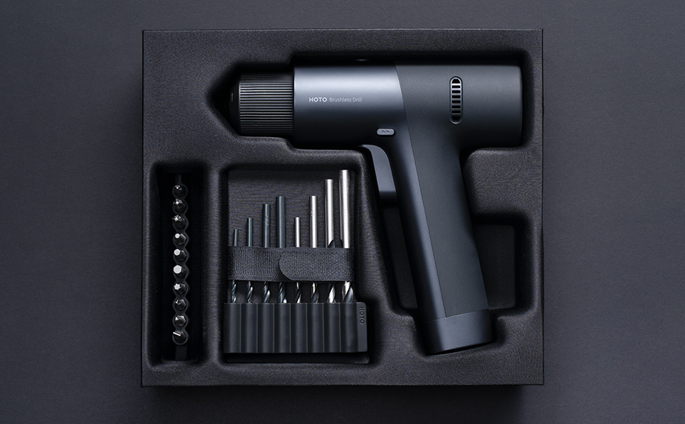 Акумуляторний дриль-шуруповерт HOTO 12V, 30 Нм, 1400 об/хв з LED-індикатором та USB-C зарядкою