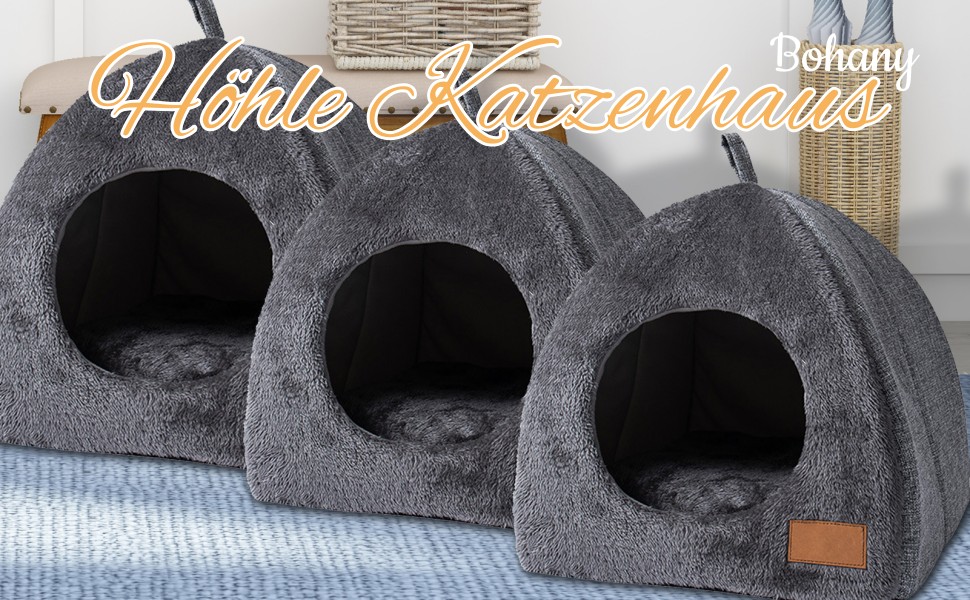 Кіт-будиночок для вулиці: затишний лежак-печеринка для котів, водонепроникний, знімний килимок, для домашніх тварин