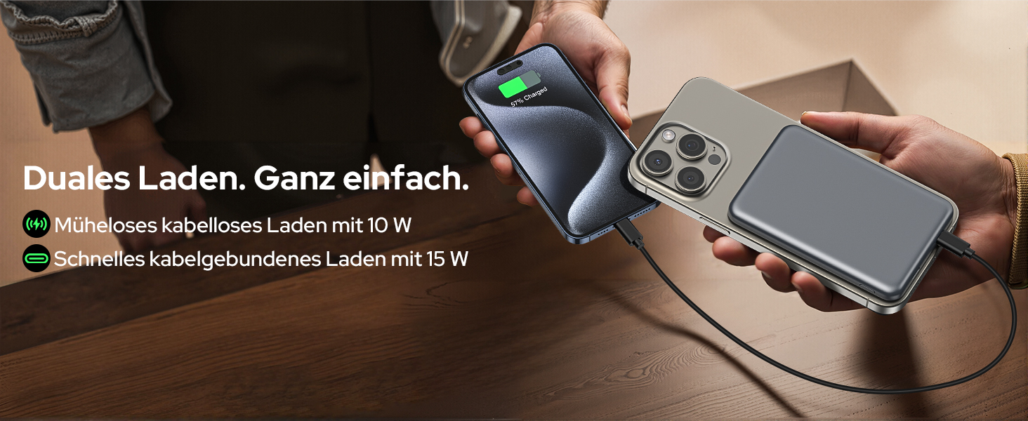 Powerbank TRKOY MagSafe 5000mAh з бездротовою зарядкою та USB-C, сірий колір, для iPhone 17/16/15/14/13/12