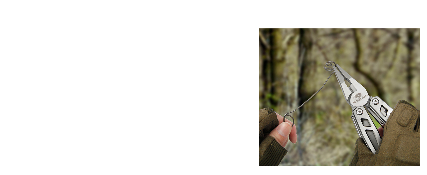 Mossy Oak 21-in-1 Multi-Tool - Stainless Steel Pocket Knife & Multi-Function Tool for Camping, Hiking & Repair - Includes Pouch