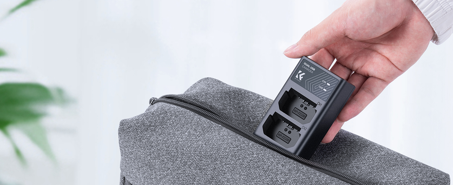 Запасний акумулятор K&F Concept NP-FZ100 (2 шт.) 2280mAh з USB зарядним пристроєм для камер Sony Alpha 9, A9R, A9S, A7RIII, A7 III, A7RIV, ZV-E10ii