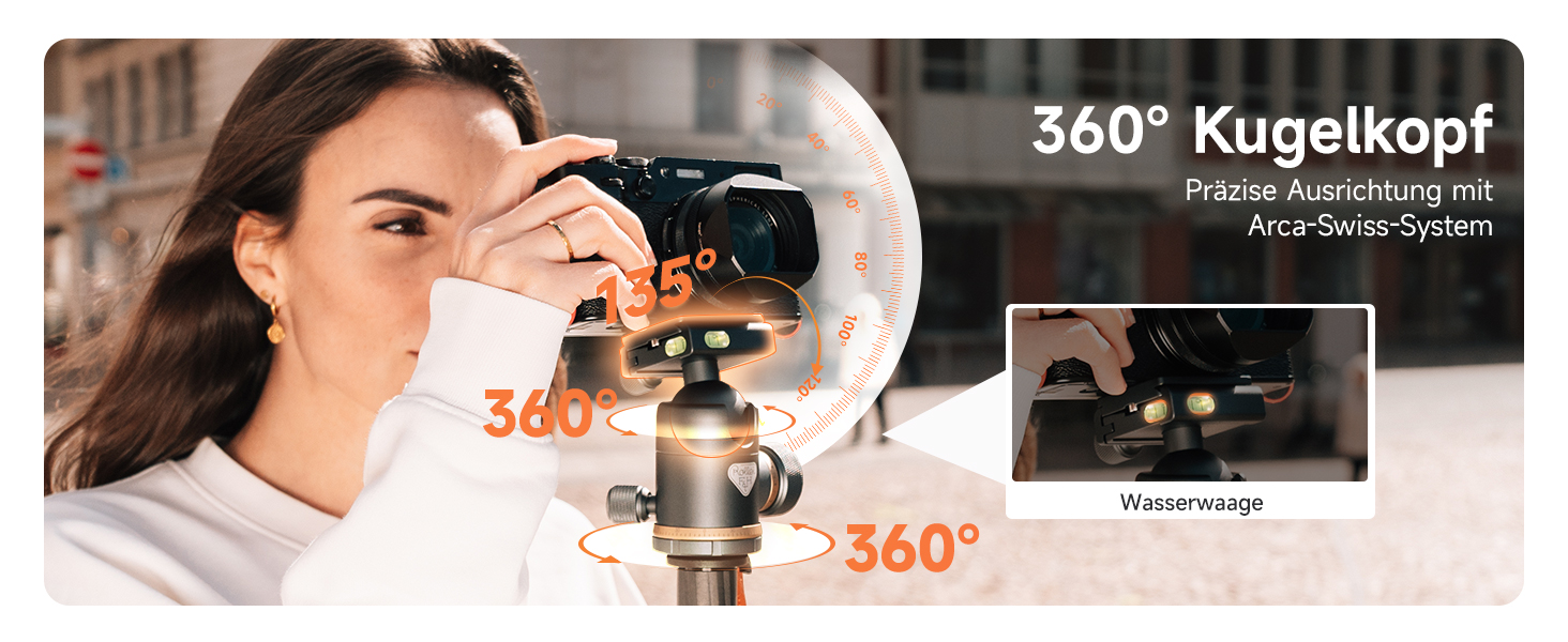 Карбоновий штатив для камери Rollei C6i Carbon Heritage 174см з кулястою головою 360°, Arca Swiss, функцією монопода для DSLR та смартфонів