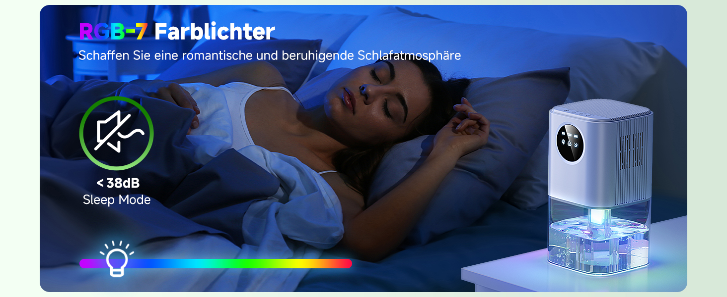 Електричний осушувач повітря 1800 мл, енергозберігаючий, для спальні та ванної кімнати, 22,5W, тихий, з режимом сну, таймером, автовимкненням (580 мл/день)