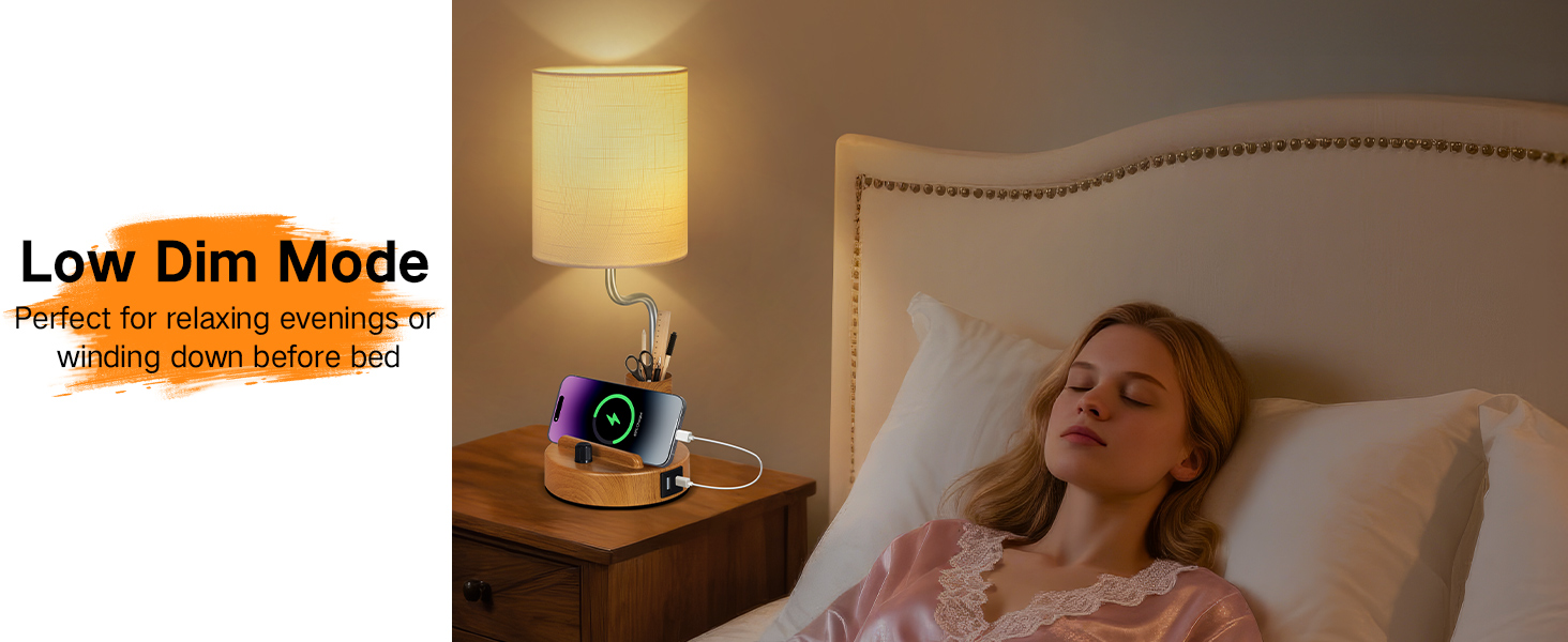 Настільна лампа LED OUTON 2 шт. з USB-A та USB-C, торшери для спальні, вітальні, офісу, з тримачем для телефону та ручок, кераміка, тепле світло 2700K