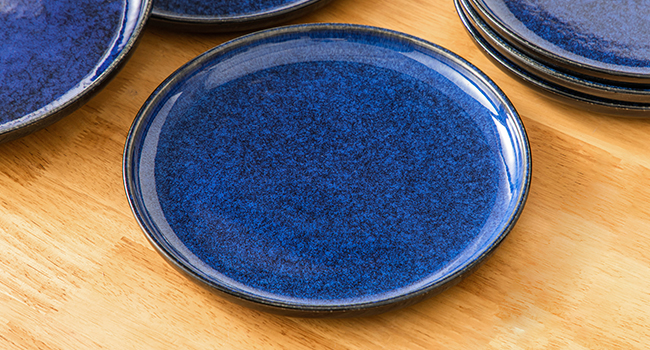 Vancasso Starry Blue 24-Piece Stoneware Dinnerware Set for 6 - Complete Tableware Set with Plates, Bowls