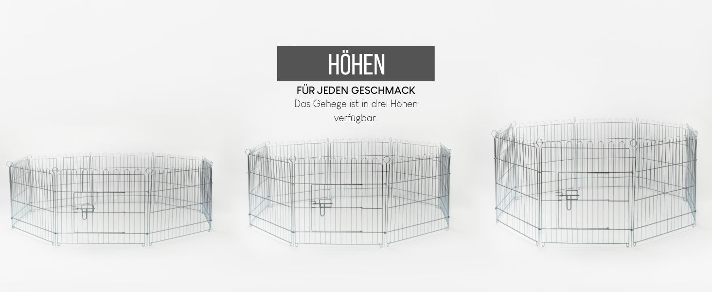 Вольєр для кроликів Lionto, 59x58 см, з металу, розширюваний, з захисним сітком та дверима з замком, для тримання на вулиці, 8 елементів