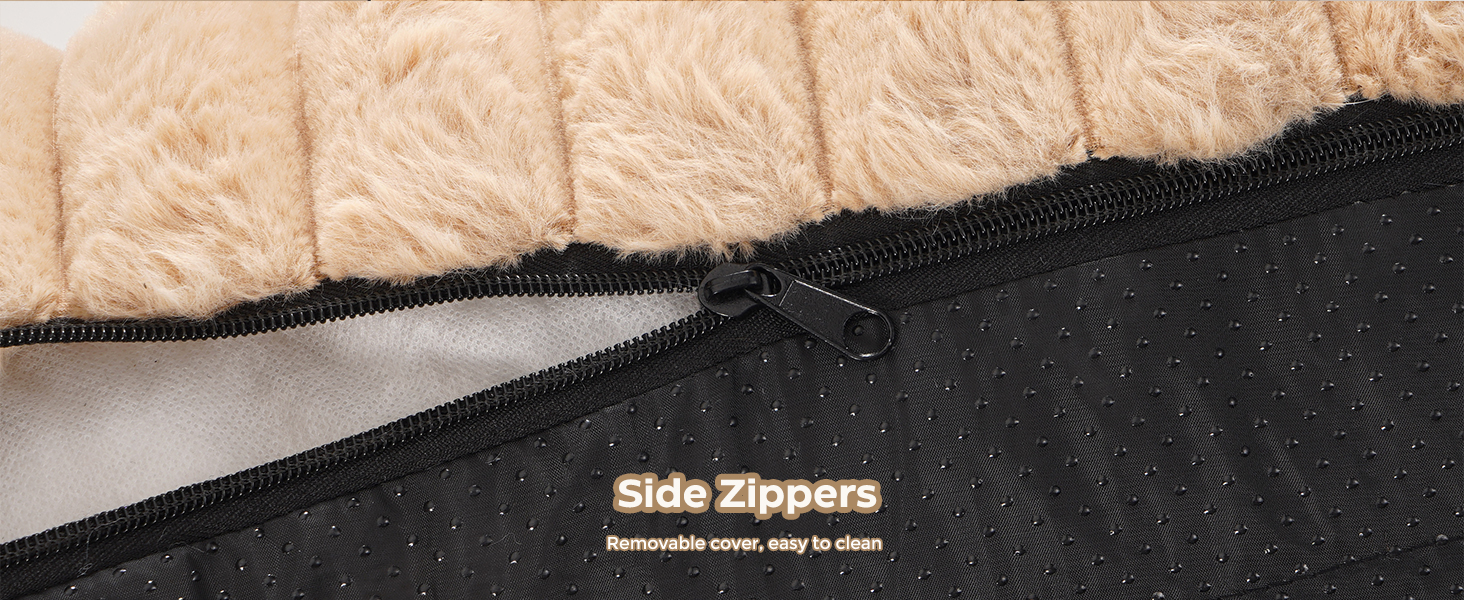 М'яке собаче ліжко Avont з підкладкою, ковдрою для собак та котів, знімний та пральний чохол, антиковзаюча підкладка, великий розмір (Коричневий, Large)