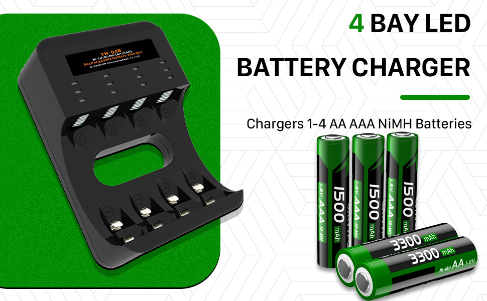 Зарядний пристрій для акумуляторів AA/AAA 8 слотів - універсальний, інтелектуальний зарядний пристрій для NI-MH/NI-CD акумуляторів