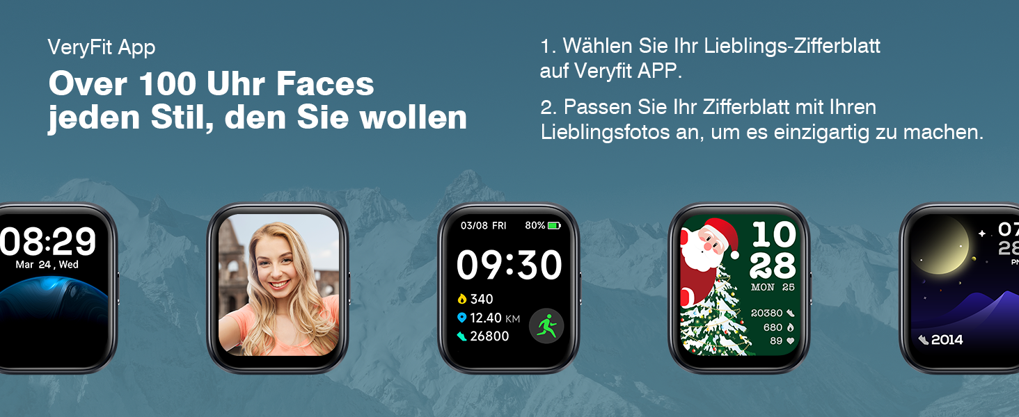 Fitpolo Розумний годинник для чоловіків та жінок, 1.8' з функцією телефону/Alexa, фітнес-годинник з моніторингом серцевого ритму/сну, водонепроникний IP68 для iPhone/Android, чорний