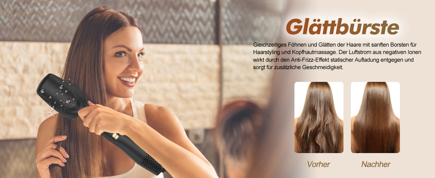 Набір мультистайлер для волосся 5 в 1 Warmluftbürste: фен, плойка, випрямляч, набір для локонів, 1000W