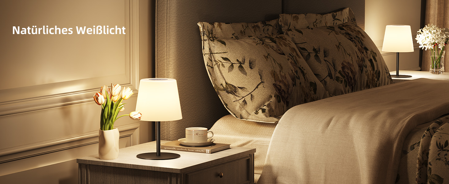 Світлодіодні настільні лампи EZVALO бездротові, 2 шт., IP65, USB-C, диммер сенсорний, 3 режими світла, для дому та кемпінгу (Чорні)