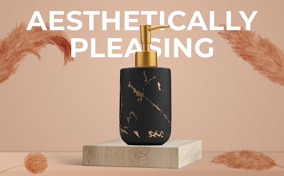 Дозатор для мила JJ PRIME керамічний, 400 мл, чорний, для ванної/кухні