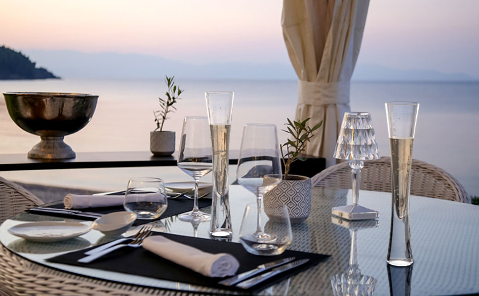 Набір з 2 склянок для шампанського 145 мл, склянки з кришталю, для шампанського, просекко, лікеру, ручної роботи, прозорі