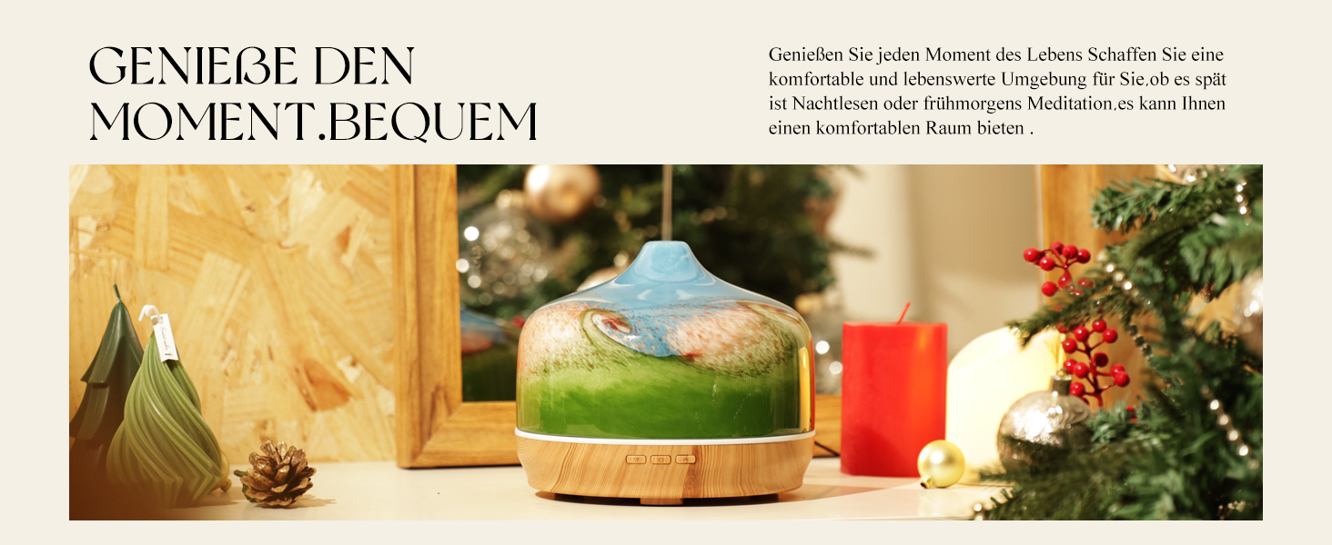 Ароматичний дифузор Porseme Aroma 500 мл, скляний зволожувач повітря, ультразвуковий аромадифузор з LED-підсвіткою 7 кольорів, для ефірних олій, працює до 21 години, тихий, для дому (Rosegold)