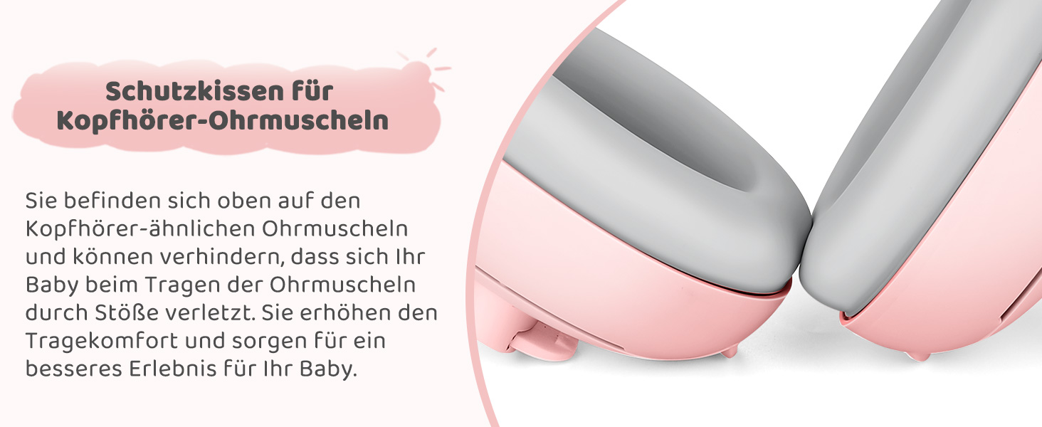 Навушники для захисту від шуму для немовлят 0-2 роки (Рожеві)