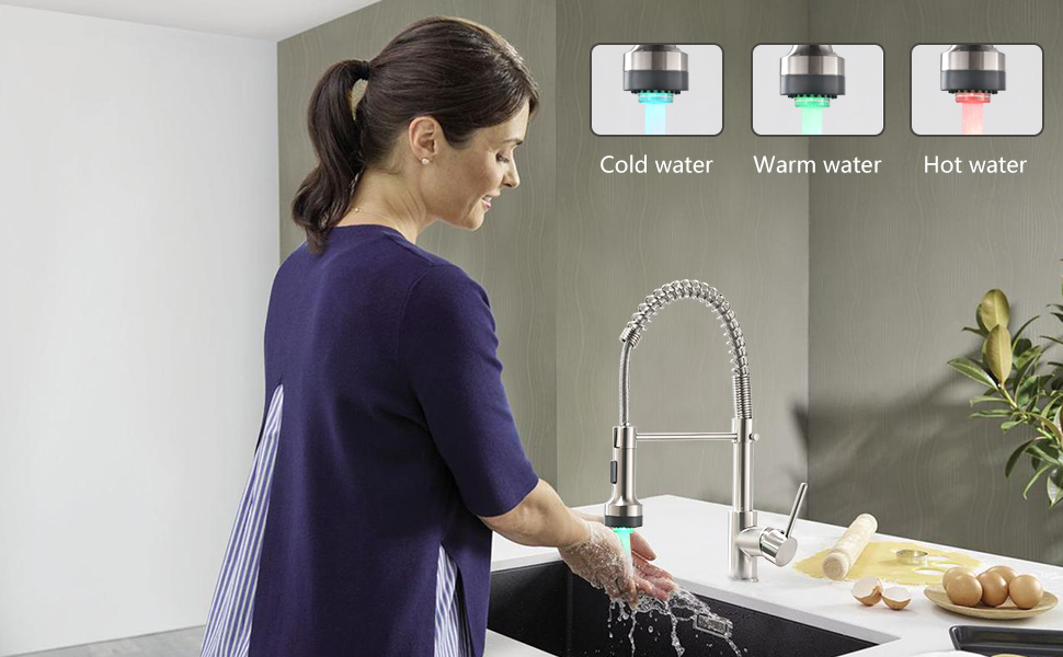 Кухонний змішувач AIMADI висувний, високотискний, з 2 режимами (струя та розпилення), поворотний на 360°, однорідний, для кухонної мийки (з нержавіючої сталі)