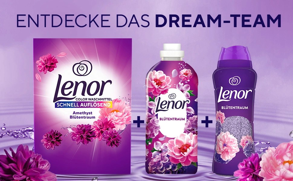 Пральний порошок Lenor Amethyst Blütentraum для прання білизни, 90 прань