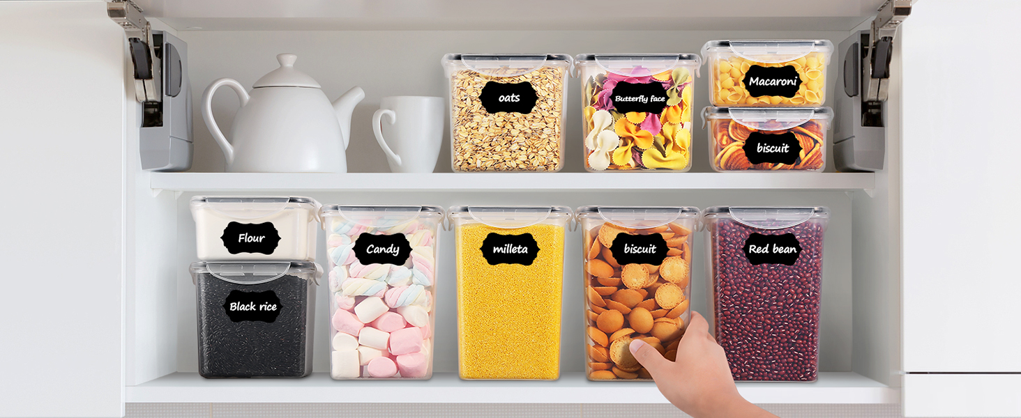 Контейнери для зберігання YASHE 24 шт. з кришкою, герметичні, BPA-free, для сухих продуктів, мюслі, борошна та цукру