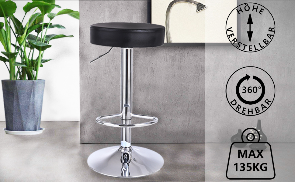 KKTONER Adjustable Height Swivel Bar Stool - SPA, Office, and Task Chair with PU Leather (Yellow)