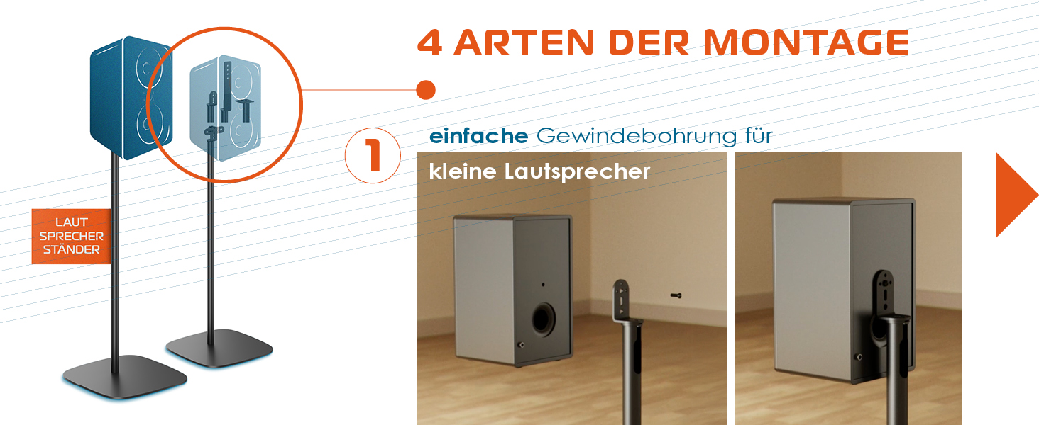 Підставка для колонок Xantron® 2X, регульована висота до 103 см, з антиковзким покриттям та прихованою прокладкою кабелю, з кріпленням, PREMIUM-USF-2