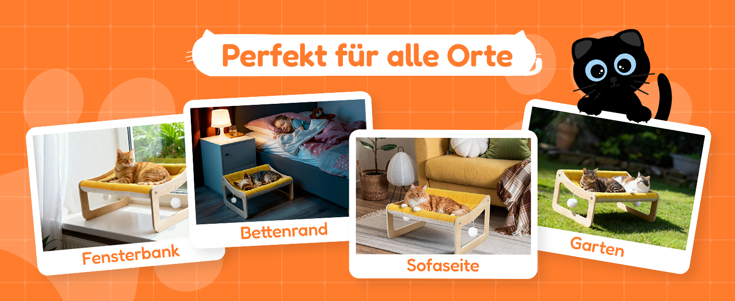 Крак-стійка для котів з великим ліжком Luxus, жовта | З міцного березового дерева, сизаль, 25 кг, біо-льон