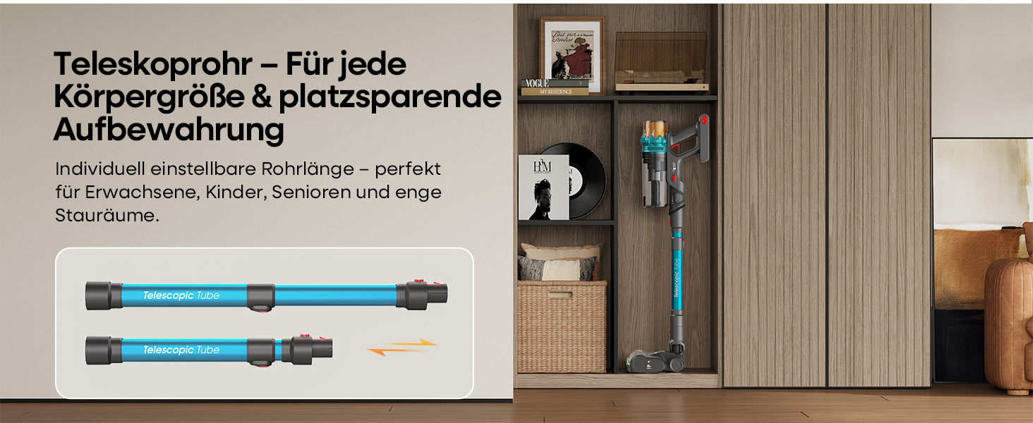 Акумуляторний пилосос ElecKeys K10: 50000Pa, 600W, 70хв, LED дисплей, 1.8L, антинамотування, для тварин, килимів, твердих поверхонь, авто, блакитний