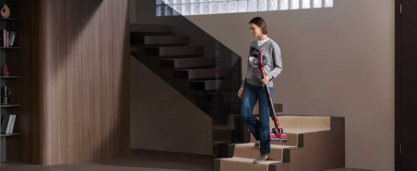 Vexilar Бездротовий пилосос 600W, 60kPa, 6-в-1 з LED, анти-алергенний, для дому та тварин, 7м кабель, легкий