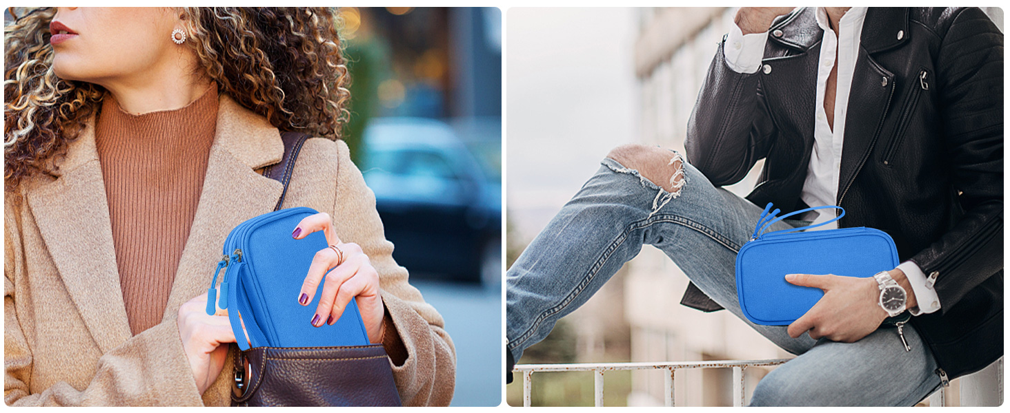 Органайзер для аксесуарів Lacdo: чохол для USB-накопичувачів, кабелів та флеш-пам'яті (блакитний)