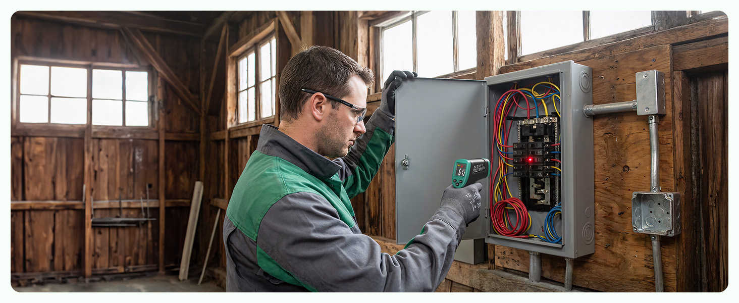 Інфрачервоний термометр ERICKHILL -50℃~800℃: безконтактний лазерний вимірювач температури з LCD-дисплеєм, регульована емісійність. Підходить для приготування їжі, грилю, заморожування, промисловості.