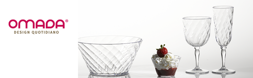 Набір келихів Omada Design Linea Diamond Rot (4 шт., 27,5 cl) з акрилу, для дому та вулиці