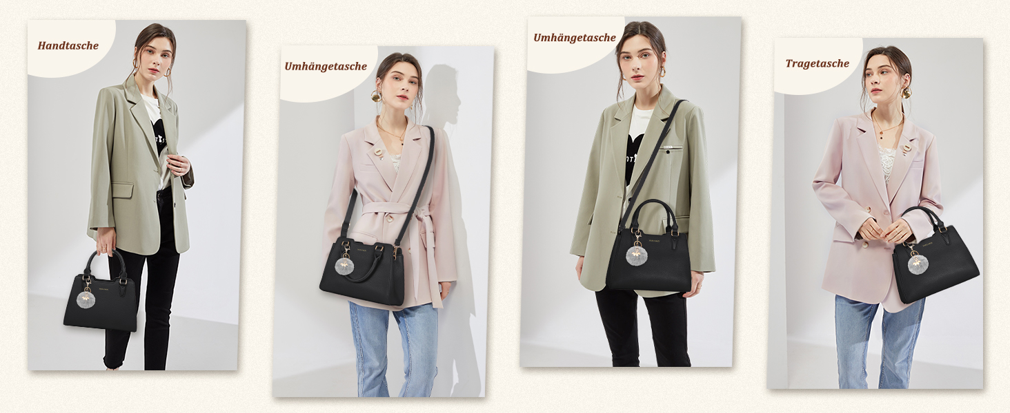 Жіноча сумка IGOLUMON шкіряна середнього розміру, сумка-тоут, сумка на ручку, чорна