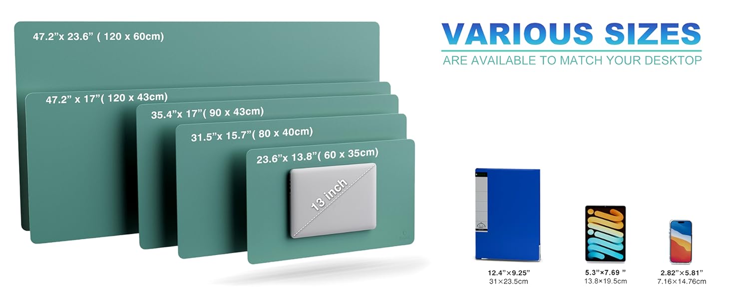 K KNODEL Килимок для миші та клавіатури на стіл, шкіряний, великий 60x120 см, чорний - захист для комп'ютера та ноутбука