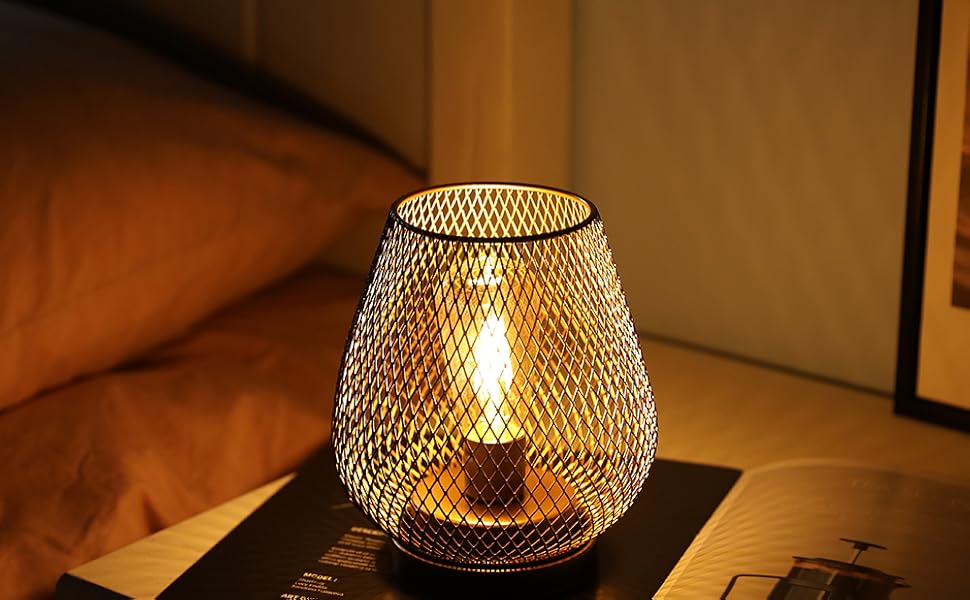 LED ліхтар JHY DESIGN, 2 шт. у наборі, металевий каркас, акумуляторний, 17 см, для дому та саду, індустріальний стиль