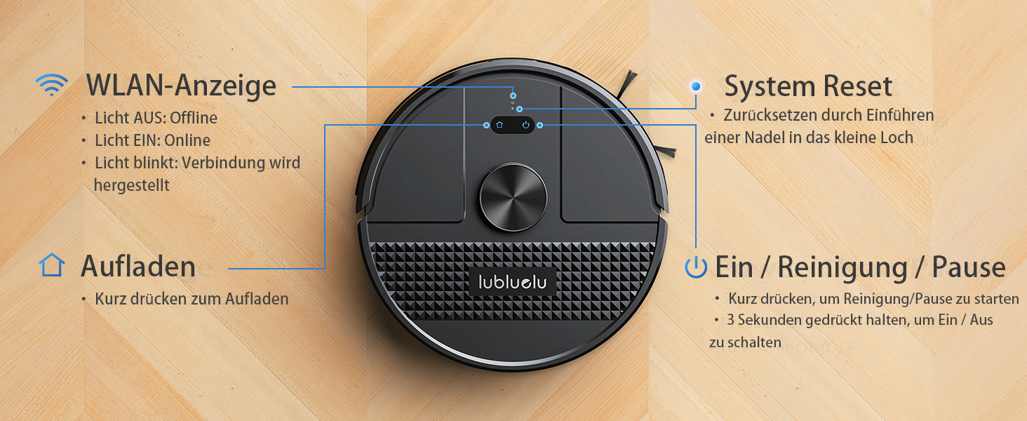 Робот-пилосос Lubluelu SL68 з функцією миття, 5000Pa, лазерна навігація, 54dB, анти-сифон, 150 хв роботи, керування через додаток, 24 зони заборони, чорний