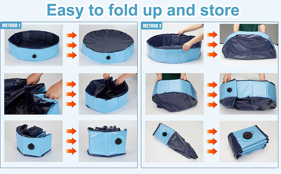 Басейн для собак, 160x30 см, розкладний, з неслизьким покриттям, блакитний XL