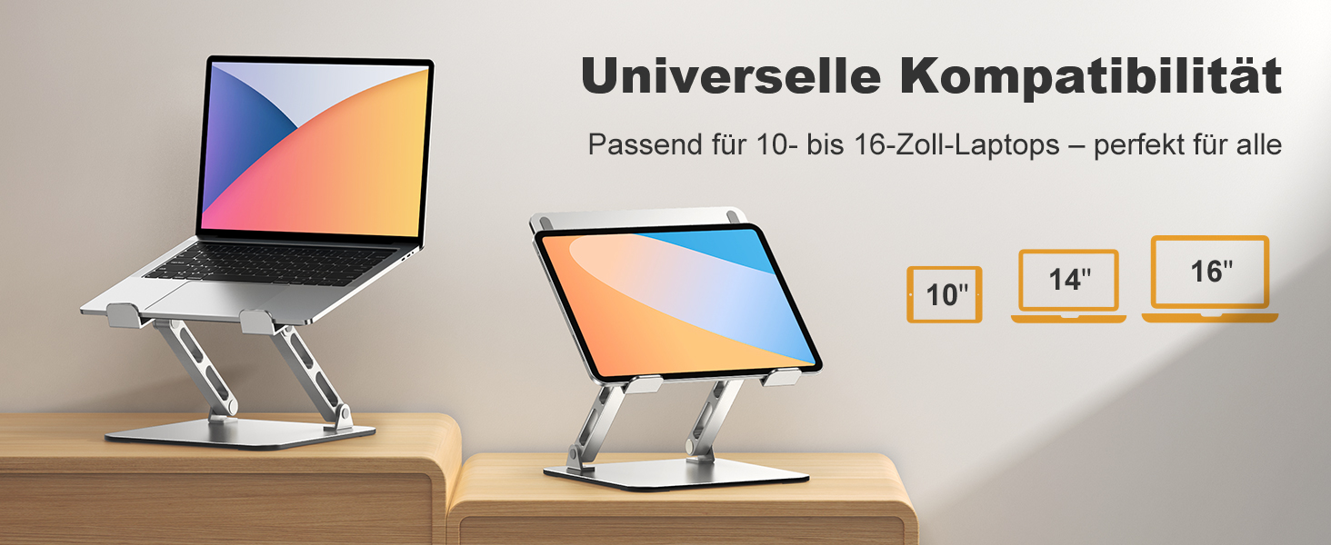 Підставка для ноутбука Babacom з охолодженням, регульована по висоті, ергономічна, складна, для MacBook Air/Pro (10-16 дюймів)